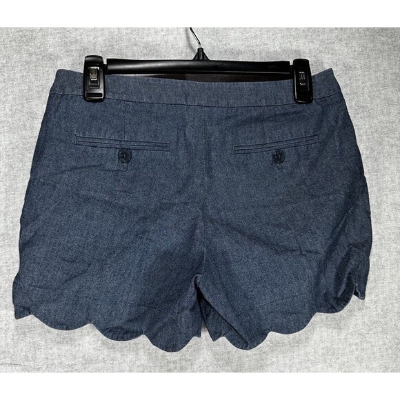 Kenar Blue Scalloped Hem Shorts Size 4 Flat Front Pockets Woman’s - Picture 4 of 7